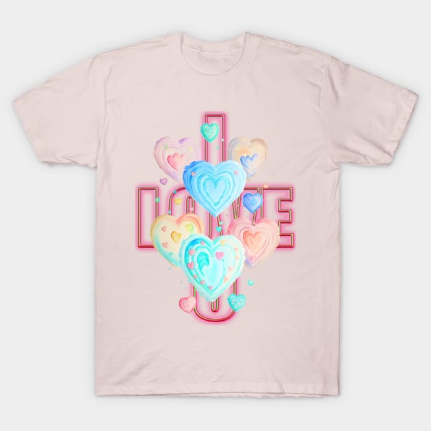 I LOVE YOU HEART DESIGN T-Shirt by HTA DESIGNS